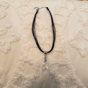 Silpada hammered quartz teardrop necklace.